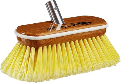 STAR BRITE 8" Premium Cleaning Brush - Synthetic Wood Block with High-Density Star Prene Fibers for Smooth & Painted Surfaces - Fits Star brite Extend-A-Brush Handles - Soft Bristle, Yellow (040170)