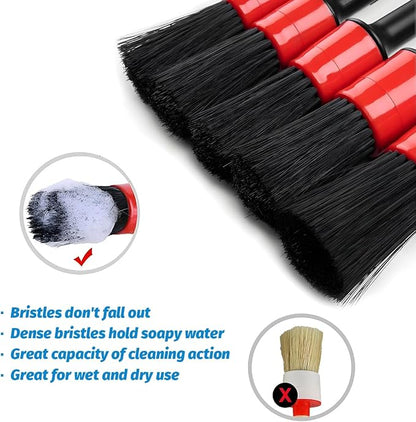10PCS Car Detailing Brush Set, Vehicle Interior Cleaning Kit Includes Steel Wire and Air Vent Brushes, Automotive Detail Dusting Cleaner Tool Set, Universal for Most Vehicles