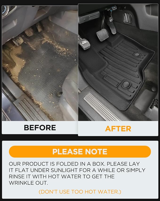 All-Weather Floor Mats Custom Fit for Ford Flex 2009-2019 (Not Fit with Optional 2nd Row Console), Heavy Duty TPE Trunk Mats Cargo Liner & Front Rear Row Protection for Automotive Car Accessories