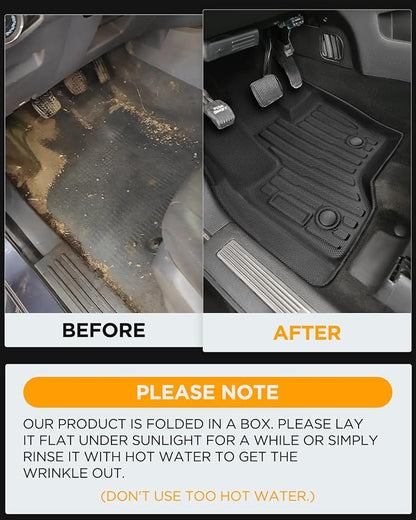 All-Weather Floor Mats Custom Fit for Ford Flex 2009-2019 (Not Fit with Optional 2nd Row Console), Heavy Duty TPE Trunk Mats Cargo Liner & Front Rear Row Protection for Automotive Car Accessories