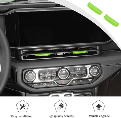 JWWY for Jeep JL Vent Air Outlet Adjustment Cover Trim Compatible with 2024-2025 Jeep Wrangler JL JLU Gladiator JT 4xe Interior Accessories 2pcs Green
