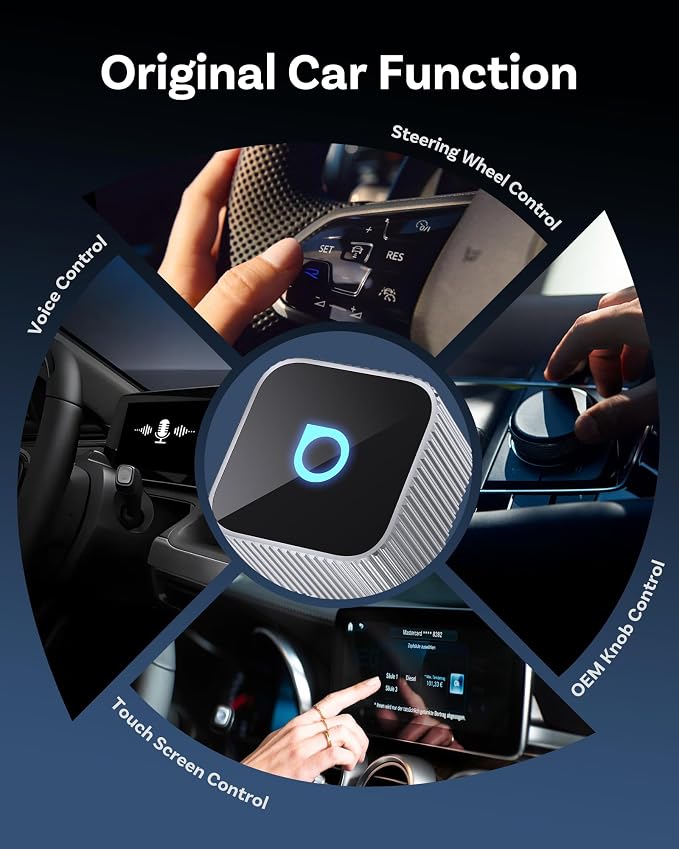 OTTOCAST Mini Cube 3.0 Wireless CarPlay & Android Auto Adapter 2026– Plug & Play, Fast Auto-Reconnect (Sliver)