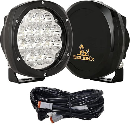 BIGLION.X 5Inch 160W Round Led Driving Lights Off Road Spot Lights Offroad Driving Light Bar 18800LM with Wiring Harness Waterproof IP69K 12V 24V for Pickup Trucks ATV UTV SUV