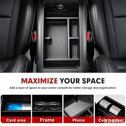 Autorder Center Console Organizer for 2025-2026 Toyota Camry Accessories Armrest Storage Box Secondary Insert Tray with Anti-Slip Mat