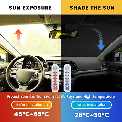 Windshield Sun Shade, Car Sun Shade Windshield, Reflector Sunshade Offers Ultimate Protection for Car Interior, Reflective Polyester Blocks Heat for Cars,Trucks,SUVs (57 x 32 in)