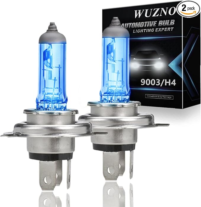 9003/H4 Halogen Headlight Bulb, White Light 12V 60/55w 64193 12342 P43T 5000K Headlamp Repacelment 2 Pack Long Life