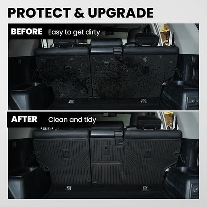 LASFIT Premium Extra Thick Rear Seat Back Mats for Toyota 4Runner 2010-2024 (Only fit 5-Seats) Seat Back Cover | TPE Custom Fit Waterproof 4 Runner Second Row Back Seat Backrest Protector Liners