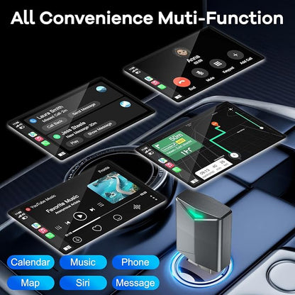 Wireless CarPlay Adapter, Mini Size Apple Carplay Wireless Adapter Plug and Play for Cars with Built-in CarPlay and iOS 10+