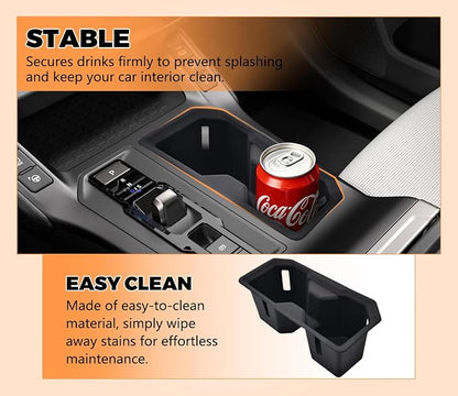 6PCS for Toyota RAV4 2026 Accessories (LE/SE/XLE/Woodland/XSE) 3 PCS Center Console Organizer Sets Wireless Charging Mat Front Center Console Mat and Cup Holder Insert for Toyota RAV4 2026+