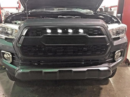 iJDMTOY 4pc Set Smoked Lens Front Grille Lighting Kit Compatible with 2016-2023 Toyota Tacoma w/TRD Pro Grill ONLY, Includes (4) 4-SMD 6000K White LED Light Assy & Wiring Harness