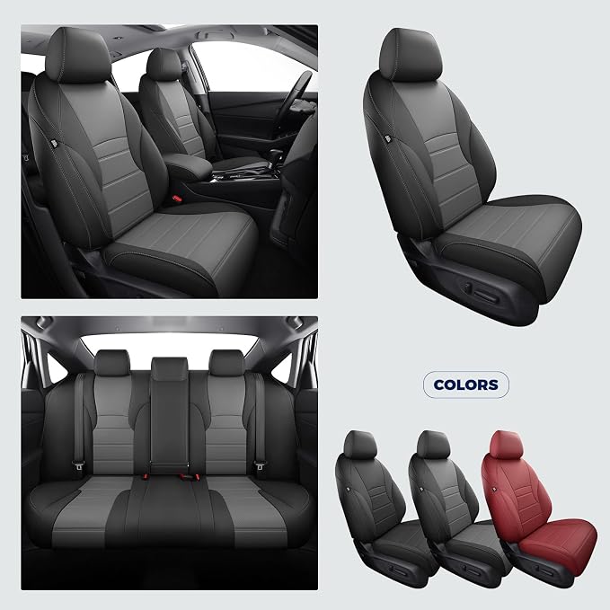 Custom for Honda Accord Seat Covers 2023 2024 2025 2026 EX,SE,EX-L,Sport-L,Touring & 2023-2026 (Hybrid) Sport,Touring,EXL,Sport-L, (Rear Row W/40/60 Split Backrest) - Black Grey