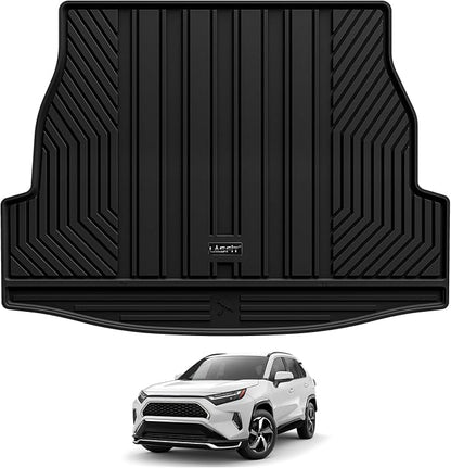 LASFIT Cargo Trunk Mat for Toyota RAV4 2025 2024 2023 2022 2021 2020 2019 (Include Hybrid) All Weather TPE Rear Trunk Cargo Liner Custom Fit Waterproof RAV 4 Cargo Tray Accessories, Black