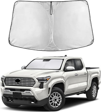EcoNour Windshield Sunshade Compatible for Toyota Tacoma 2024 2025 2026, Sun Visor for Front Windshield & Window Sun Shade Cover, UV Heat Blocker & Protector, Car Accessories