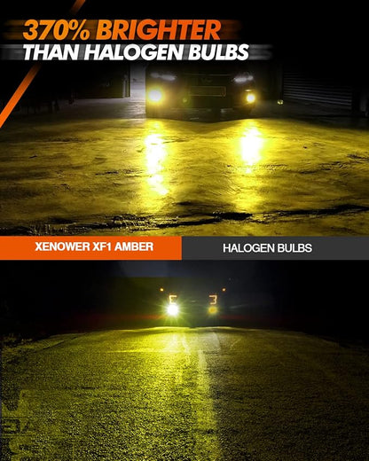 SEALIGHT 2504 PSX24W LED Fog Lights Bulbs, 13,000LM 3000K Yellow 600% Brightness 11W High Power 2504 PSX24W LED Fog Light DRL Bulbs Replacement For Cars,Trucks, Clearance Light Marker Light(Pack of 2)