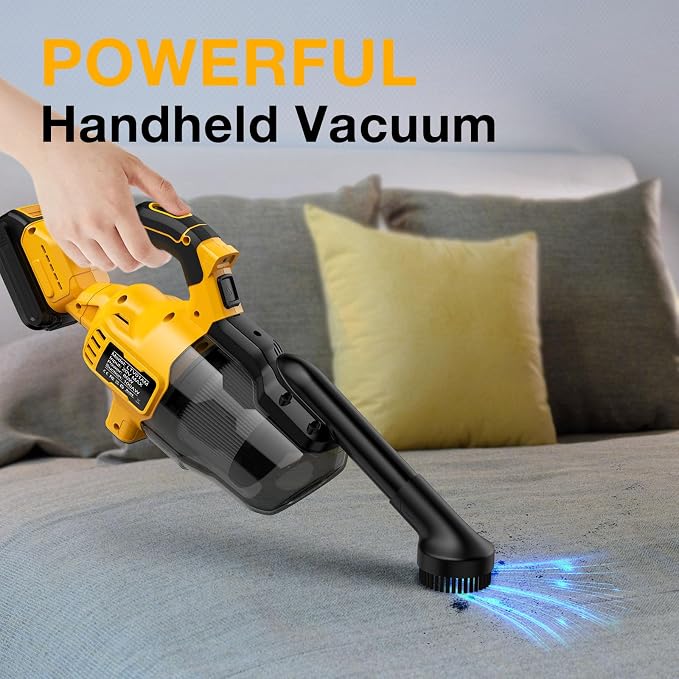 Cordless Vacuum Cleaner for 20V MAX Battery, Handheld Vacuum Cleaner for Home Car Hardwood Floor Carpet, Portable Shop Vacuum with Washable HEPA Filter(No Battery)