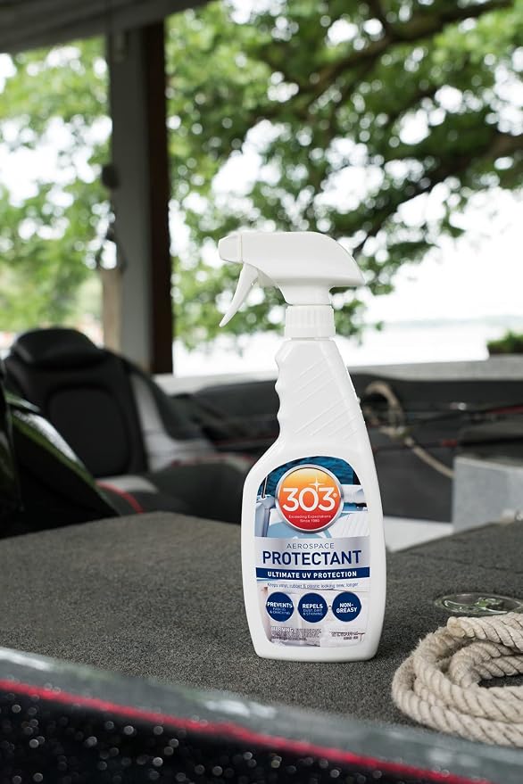 Provides UV protection for marine vinyl and surfaces while helping prevent fading, cracking, and staining.
