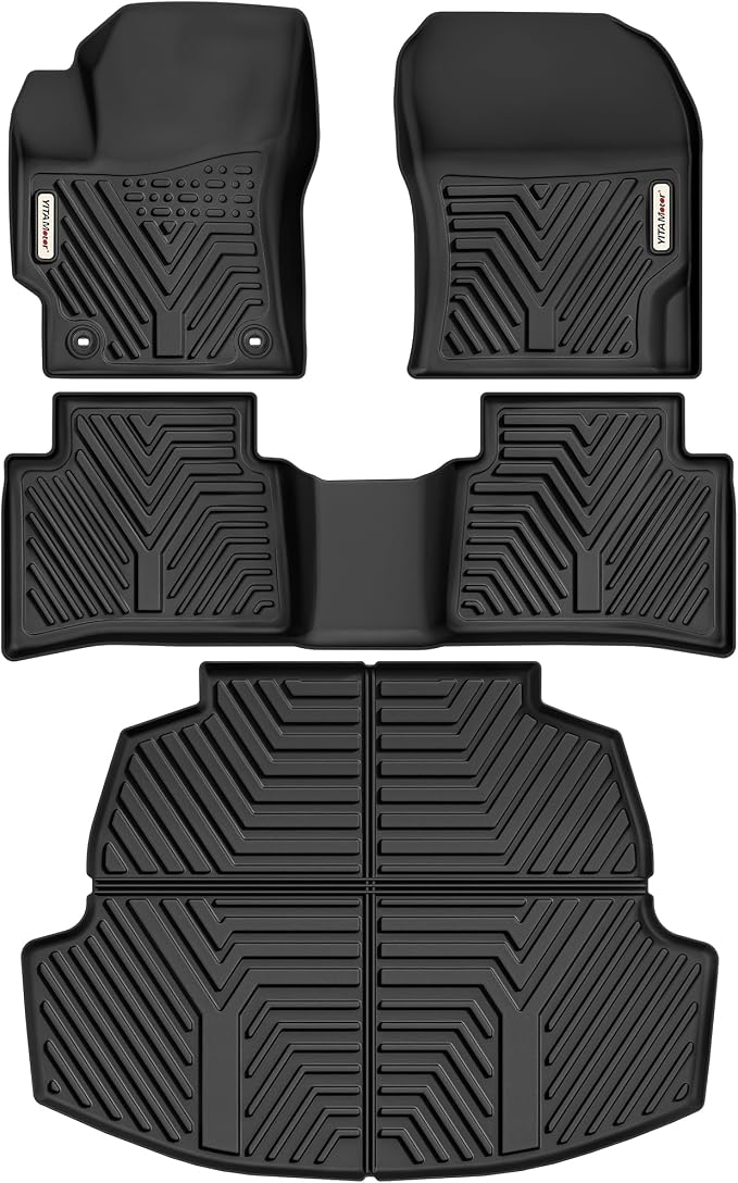 YITAMOTOR Floor Mats for Toyota Corolla 2026-2020, All Weather Custom Fit TPE Rubber Floor Liners and Trunk Mat, 1st & 2nd Row & Cargo Liner, Corolla Accessories, Black