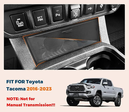 GZSH Hidden Front Center Console Cover fit for Toyota Tacoma 2016-2023 (3RD GEN Tacoma) Anti-Drop Privacy Premium ABS Plastic Center Console Cover (Fit for Wireless charging and No charging)