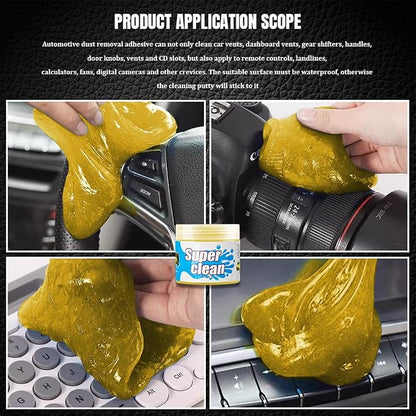 Car Cleaning Gel, Car Cleaning Supplies, Car Cleaning Putty, Universal Car Cleaning Kit Auto Detailing Tools Car Accessories Fit for Automotive, Keyboard, Camera, Printers (Yellow, 2PCS)