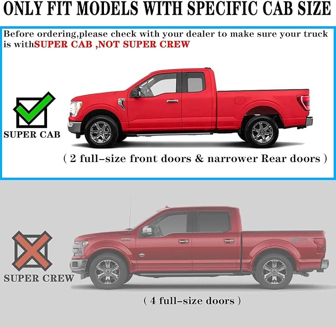 COMNOVA Running Boards Compatible with 2004-2014 Ford F-150 Super Cab (3/4 Size Rear Doors), 6 Inch Step Pad Design, F150 Step Bars Side Steps Made with Carbon Steel, F150 Truck Nerf Bars, OE Style.
