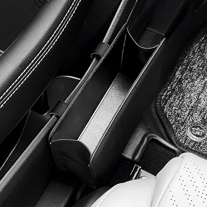 Accmor Car Trash Can, Leather Vehicle Trash Bin Car Dustbin Garbage Organizer Holder with 30 Pcs Trash Bags, Foldable Hanging Mini Cars Storage Bag Container for Auto, SUV (Black)