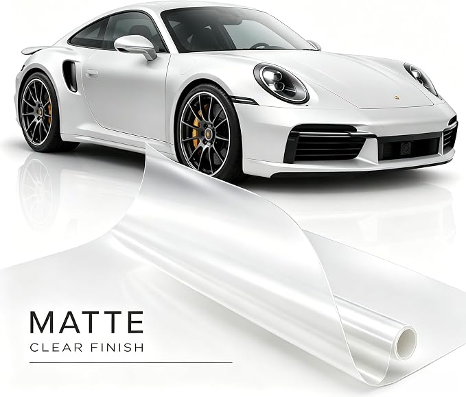 Matte Clear – 7.5mil TPU PPF Roll with Self-Healing, 12in×5FT,Anti-Scratch & Hydrophobic, Invisible Matte Wrap for Car