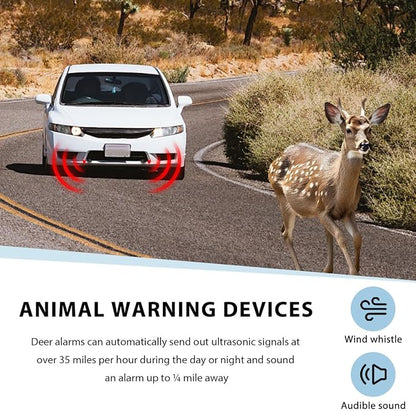 4 PCS Deer Whistles for Car, Dual Construction Deer Warning Device with Waterproof Adhesive Tapes, Animal Alert Horn Avoids Collisions Suitable for Cars Trucks Motorcycles (Black)