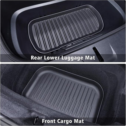 Floor Mats Cargo Liner with Backrest Mat & Front Rear Cargo Mat for 2025 2026 New Model Y Juniper,TPE Rubber Liners Full Set Automotive Mats for 2025 New Model Y Accessories