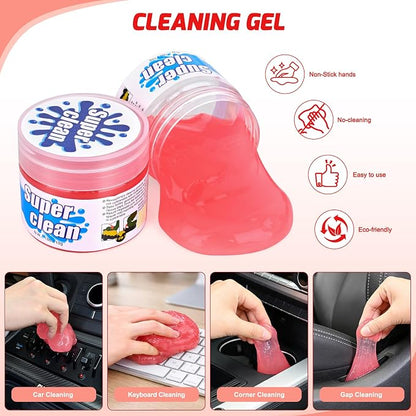 Nilight 15PCS Car Detailing Kit Auto Cleaning Tools Wash Set with Storage Carry Bag Beginners Easy to Use for Interior Exterior Car Care Clean Windshield Dashboard Seat Air Vents Wheels Tires, Red