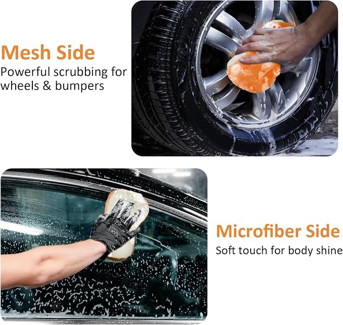 9Pcs Car Wash Detailing Kit Cleaning Kits,with Wash Mitt Wax Applicator Pad Tire Brush Sponge Microfiber Cleaning Cloths Glass Cleaning Cloth Car Cleaning Tools Kit for Interior, Exterior, Wheels