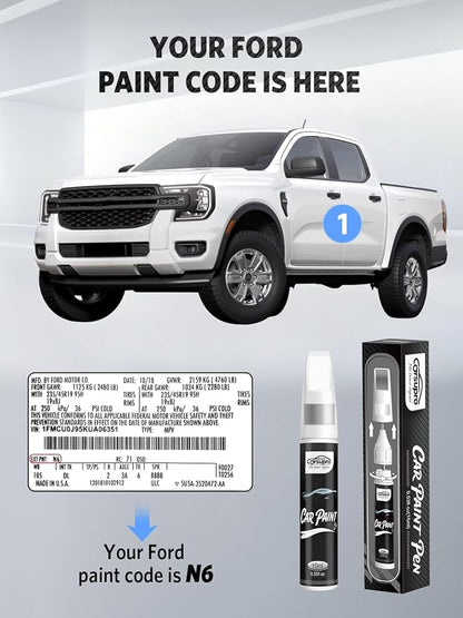 Rapid Red(D4) for Ford Touch Up Paint Pen, 2 in 1 Car Scratch Remover with Pen Tip and Brush, Precise Color Match for Car Paint Scratch Repair, Quickly and Easily Fix Chips and Nicks