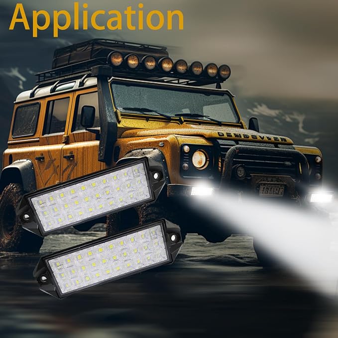 Flush Mount LED Pods, 7 Inch Surface Mount Slim LED Light Bar 12V 24V 40W for Vehicle Boat Truck Trailer Tractor ATV UTV Bumper Backup Lights Reverse Off Road Driving Fog Work Flood Lights 2Pcs