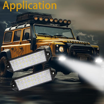 Flush Mount LED Pods, 7 Inch Surface Mount Slim LED Light Bar 12V 24V 40W for Vehicle Boat Truck Trailer Tractor ATV UTV Bumper Backup Lights Reverse Off Road Driving Fog Work Flood Lights 2Pcs