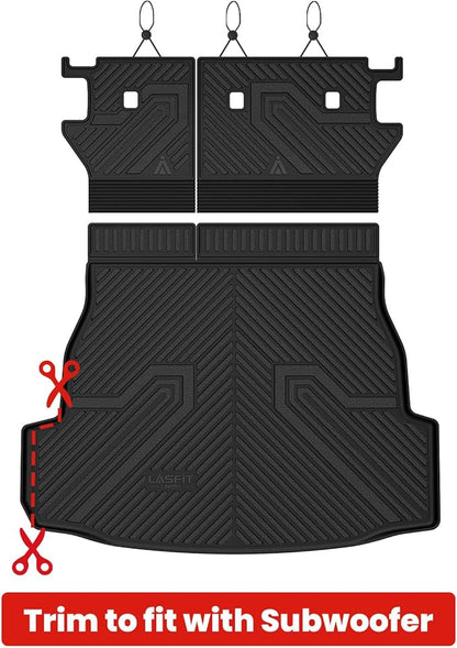 LASFIT Cargo Trunk Mat & Backrest Mats for Toyota RAV4 2026 Hybrid (Not Fit Plug-in Hybrid. Fit for Cargo with Subwoofer) RAV 4 All Weather TPE Custom Fit Automotive Rear Cargo Liner Accessories Black