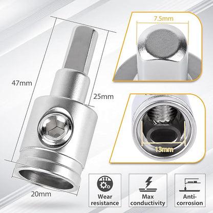 2PCS Heavy-Duty Car Stereo Audio Wire Reducer - 0 Gauge to 4 Gauge for Amp Input, AWG Pin Power & Ground Connection, Fits Most Cars