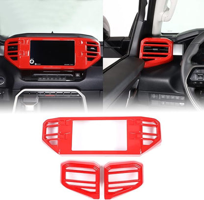 Car Center Console Air Conditioning Outlet Trim Cover Kit Compatible with Toyota Tundra/Sequoia 2022-2026, ABS Dashboard Side A/C Vent Panel Decorative Frame Protection Accessories, For 8-inch Screen