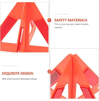 MAGICLULU Car Road Safety Kit 2pcs Reflective Emergency Warning Triangles with Plastic Triangle Signs for Roadside Vehicle Warning and Breakdown Safety