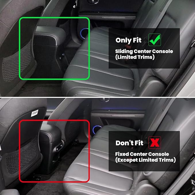 LASFIT Floor Mats for Hyundai Ioniq 5 2024 2023 2022 Only Movable Console (Limited Models), Custom Fit TPE All Weather Floor Liners 1st & 2nd Row Car Mats for Ioniq 5 Slide Console Version, Black