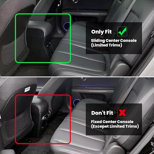 LASFIT Floor Mats for Hyundai Ioniq 5 2024 2023 2022 Only Movable Console (Limited Models), Custom Fit TPE All Weather Floor Liners 1st & 2nd Row Car Mats for Ioniq 5 Slide Console Version, Black