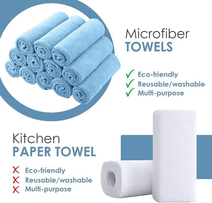 Avalon Towels Microfiber Cleaning Cloths (Value Pack of 36) - Size 16 x 16 Inches, Highly Absorbent Cleaning Rags, Lint Free, Reusable and Washable, Microfiber Towels for Cars