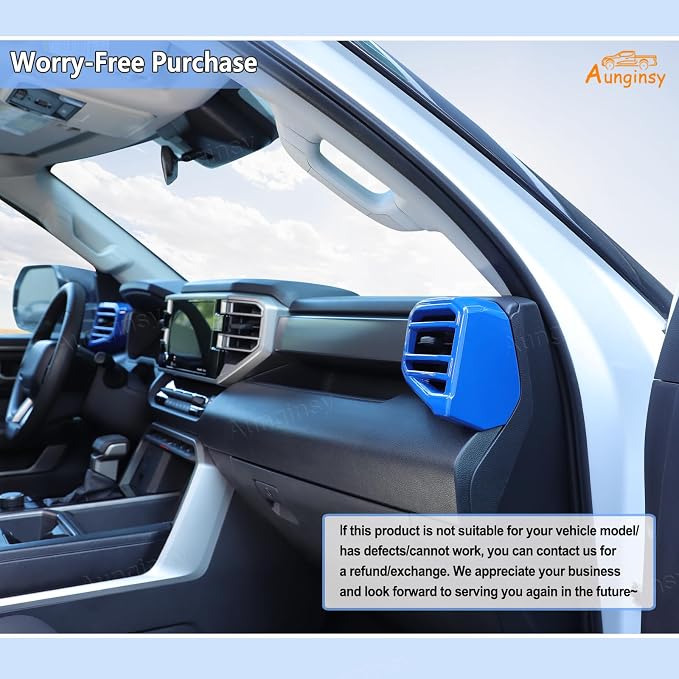 Car Center Console Air Conditioning Outlet Trim Cover Kit Compatible with Toyota Tundra/Sequoia 2022-2026, Dashboard Side A/C Vent Panel Protective Frame Decoration ABS Accessories, For 8-inch Screen