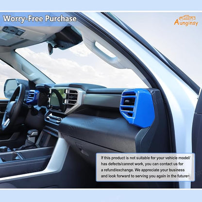 Car Center Console Air Conditioning Outlet Trim Cover Kit Compatible with Toyota Tundra/Sequoia 2022-2026, Dashboard Side A/C Vent Panel Protective Frame Decoration ABS Accessories, For 8-inch Screen