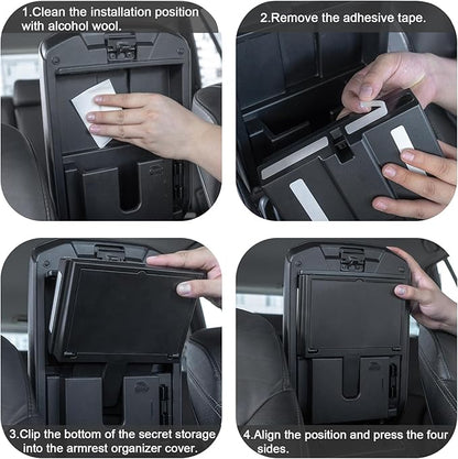 JDMCAR One-Touch Hidden Storage Box Compatible with Toyota 4Runner Accessories 2010-2023 2024 Center Console Organizer