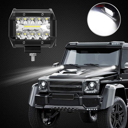 8PCS LED Pods, 4 Inch 60W LED Light Bar, 4PCS Spot Flood Combo Off Road Light Triple Row LED Work Light 6000LM Driving Fog Lamps for Pickup Truck Jeep ATV UTV SUV Boat Light