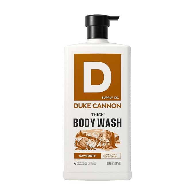 Duke Cannon Sawtooth Body Wash for Men 30 oz – High Performance Shower Gel, Long Lasting Fresh Scent, Extra Large Bottle