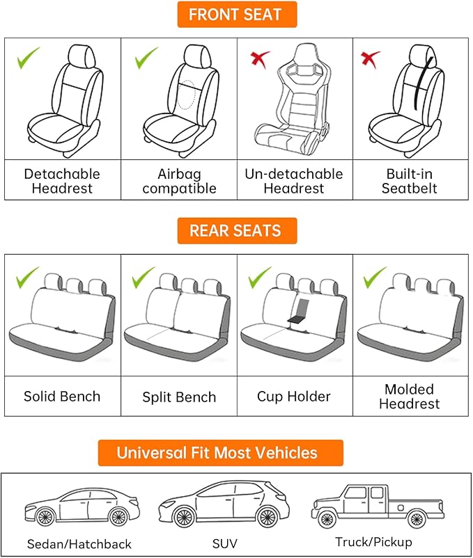 Pink Car Seat Covers Full Set, Full Coverage Luxury Leather Car Seat Protector Universal Fit for Most Cars SUVs Pick-up Trucks, Pink Seat Covers Car Interior Accessories for Women