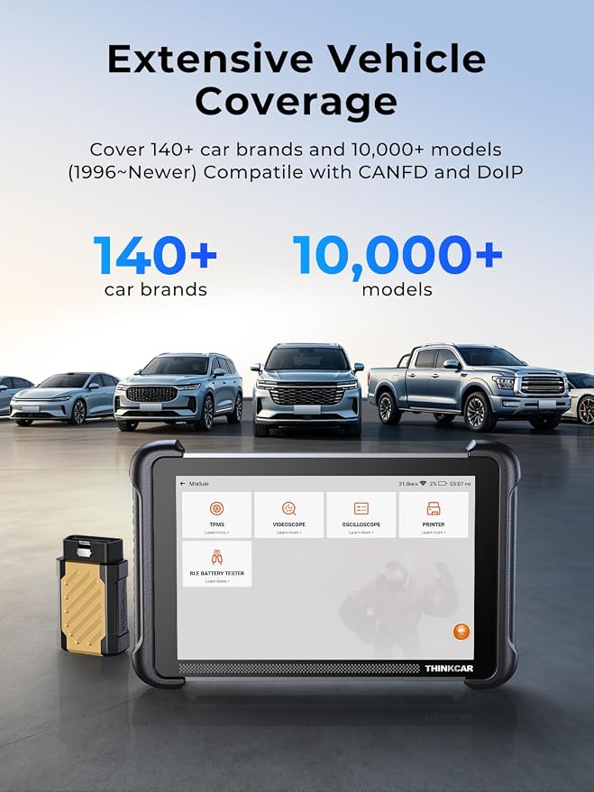 THINKCAR Bidirectional OBD2 Scanner Diagnostic Tool 689BT - All System Scan Tool with Bluetooth 5.0, 3000+ Active Tests,ECU Coding, 34+ Services, FCA, CAN-FD and DoIP, Wireless Update