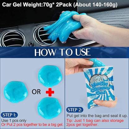 Fitosy Car Interior Duster Detail Brush Cleaning Gel Kit, Soft Dash Vent Dusting Slime Putty Detailing Brushes Accessories Essentials Supplies Tools for Auto,Truck,SUV,RV