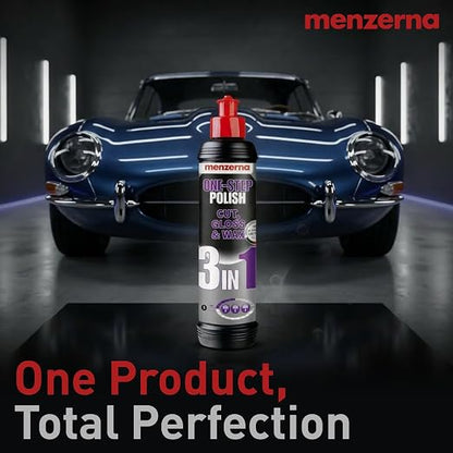 menzerna One-Step Polish 3in1 I Medium Cut Polish with High Gloss Finish & Seal in One I Buffing & Polishing Compound for Car Maintenance I Swirls, Holograms & Scratches I Car Body Repair I 8 fl oz.