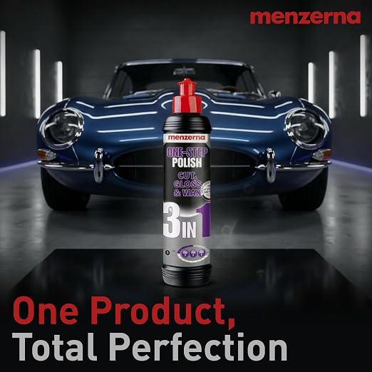 menzerna One-Step Polish 3in1 I Medium Cut Polish with High Gloss Finish & Seal in One I Buffing & Polishing Compound for Car Maintenance I Swirls, Holograms & Scratches I Car Body Repair I 16 fl oz.
